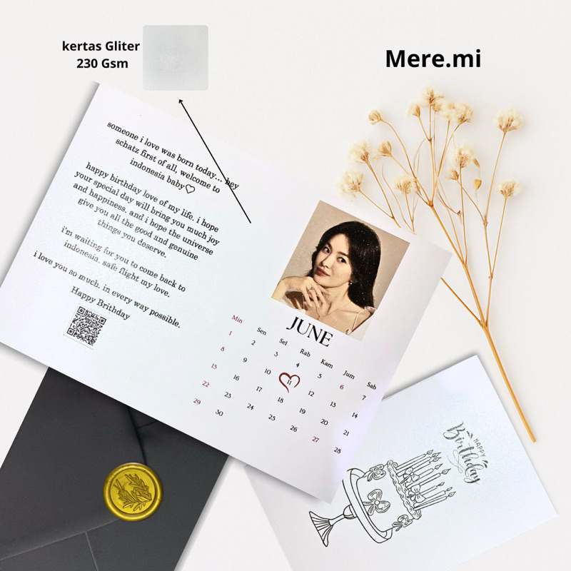 Premium greeting card/kartu ucapan video birthday, anniversary, Valentine dan graduation (Kartu ucap