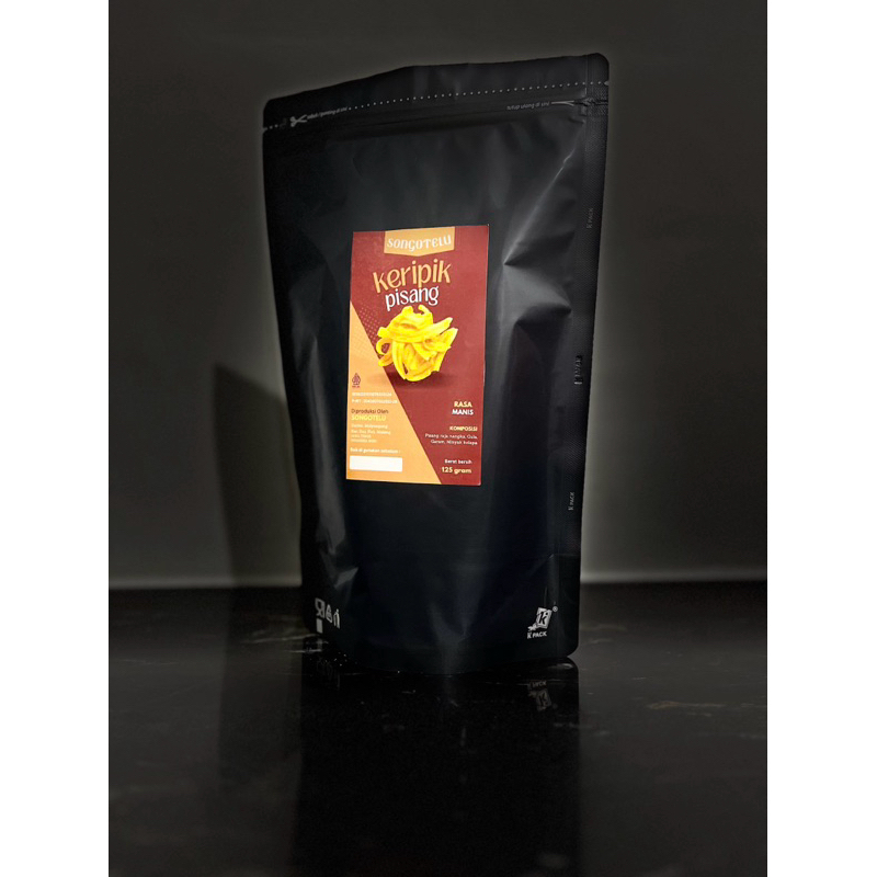 Keripik pisang panjang manis kemasan 125gram