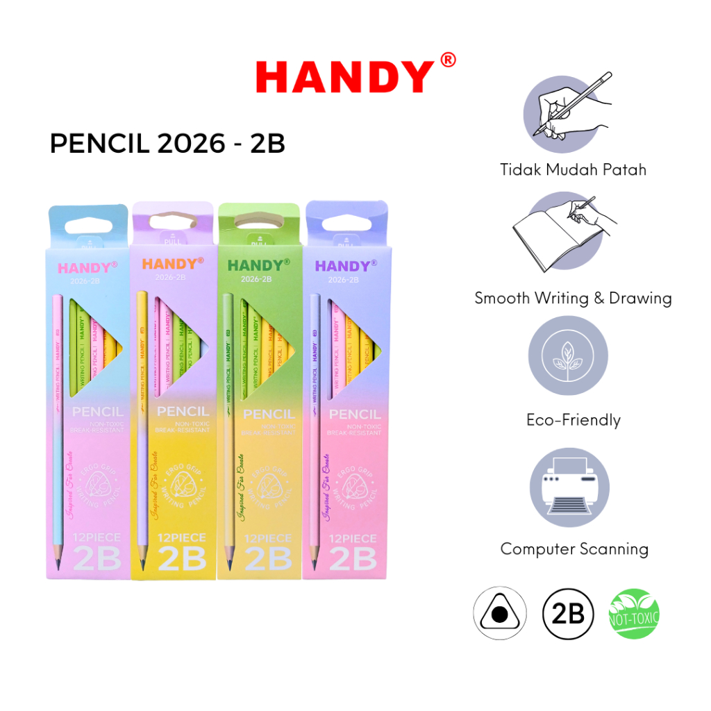 

HANDY Pensil 2B Sketch 2026-2B Isi 12 Pcs