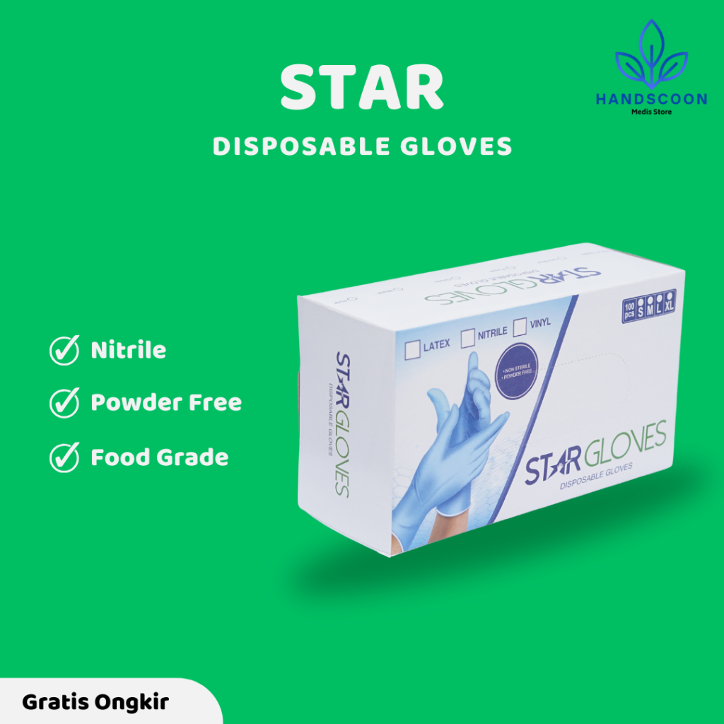 Medis Store - sarung tangan nitrile - handscoon medis StarGlove - sarung tangan 100 pcs