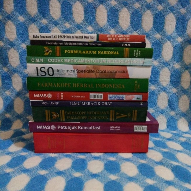 1 PAKET BUKU FARMASI isi 11 buku..f3,ISO,mims,fms,c.m.n,Fornas, ilmu resep,imo
