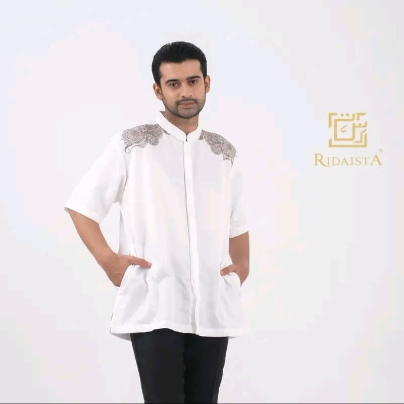Baju Koko Muslim Bordir Baju Koko Pria Baju Koko Putih Baju Koko Dewasa Lengan Pendek Baju Koko Puti