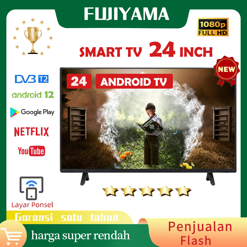 Terkini Smart TV 24/25/27/30/32 Inch TV Android 32 Inch Full HD 1080P TV LED Digital Murah Televisi-