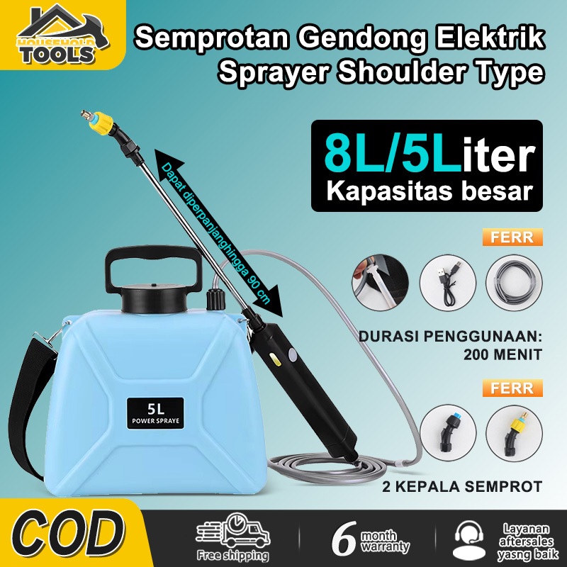 Semprotan Elektrik Sprayer Shoulder Type Sprayer Pertanian Semprotan Rumput Elektrik 5/8 Liter Sempr