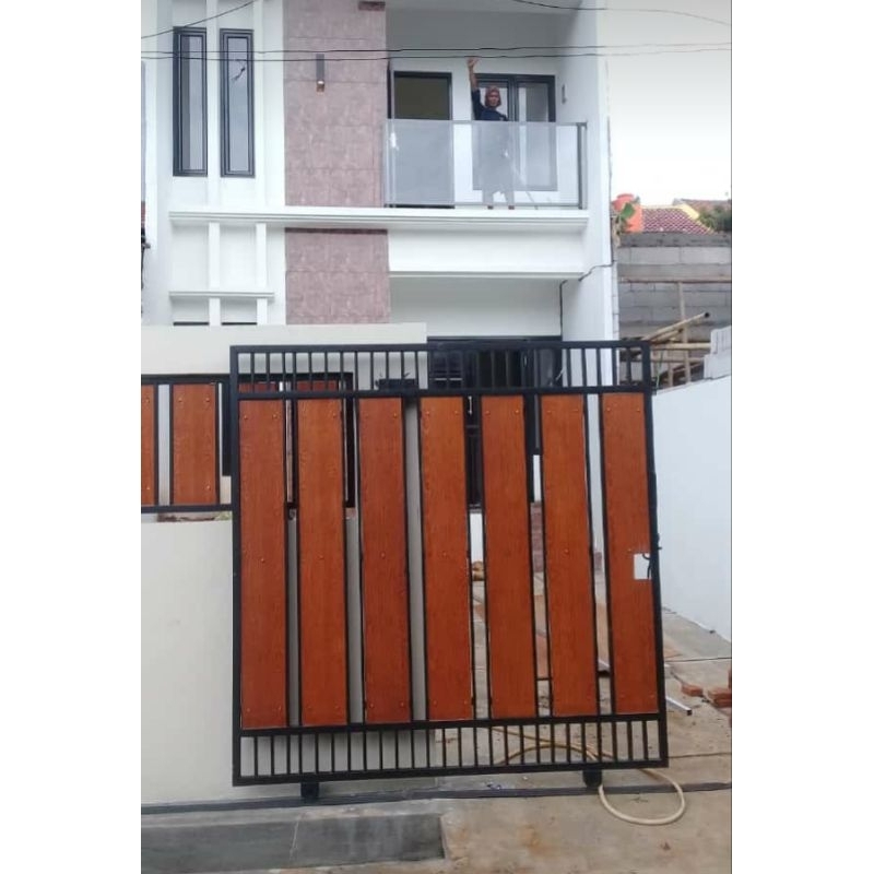 pintu pagar besi sliding dorong grc pengaman rumah minimalis untuk keamanan garasi rumah masakini