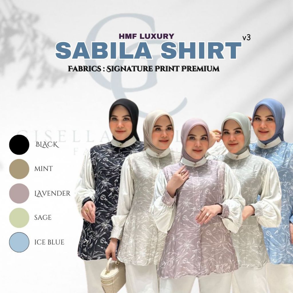Hmf Luxury - Sabila Shirt vol3 - Atasan Wanita - Blouse wanita muslim by HMF LUXURY - Signature Prin