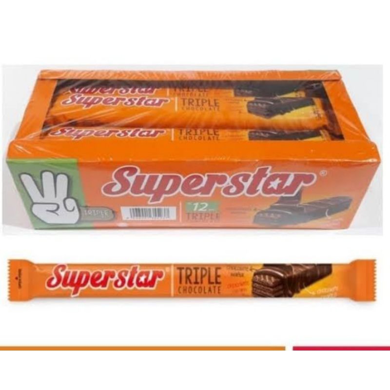 

SUPERSTAR WAFER TRIPLE COKELAT 1 BOX ISI 20 PCS