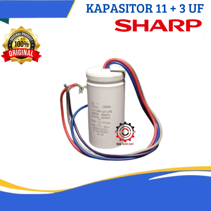 KAPASITOR 11+3 MESIN CUCI 2 TABUNG SHARP ES T65M T65MW T65NT