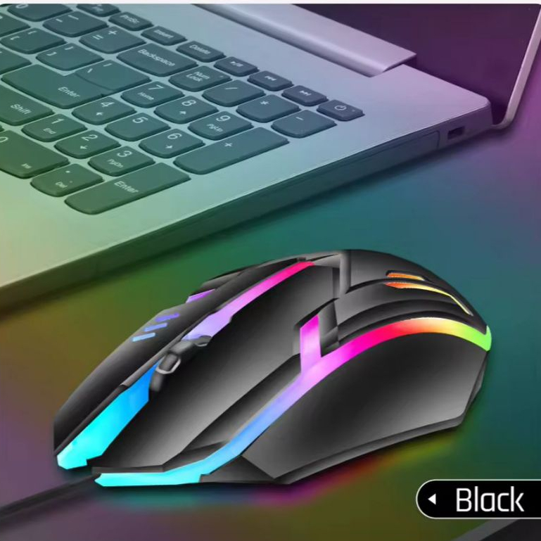Mouse Gaming LED RGB Nous X1 Gamers - Mouse Kabel - Mouse Nuos Gaming