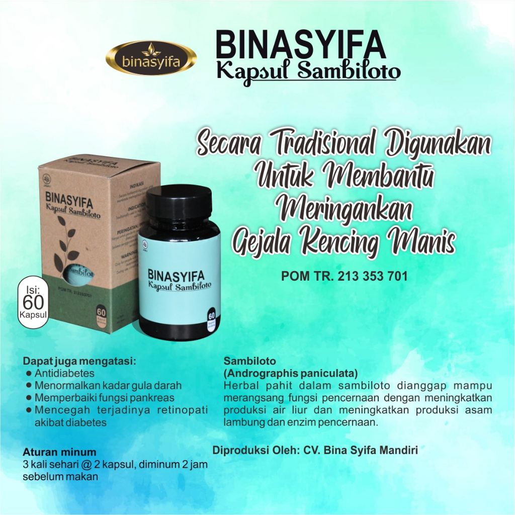 BINASYIFA Sambiloto 60 Kapsul BPOM