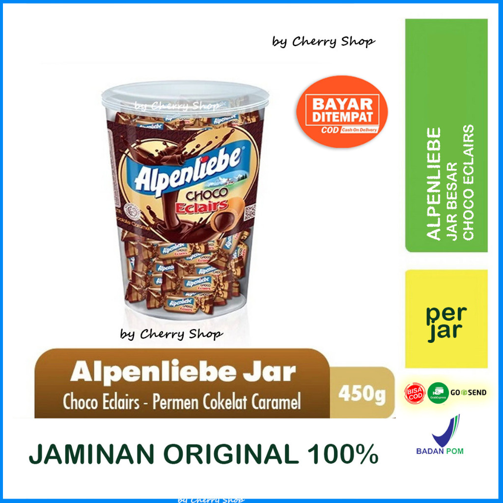 

Alpenliebe Choco Eclairs Jar 360g - Permen Karamel Coklat Susu By Cherry Shop