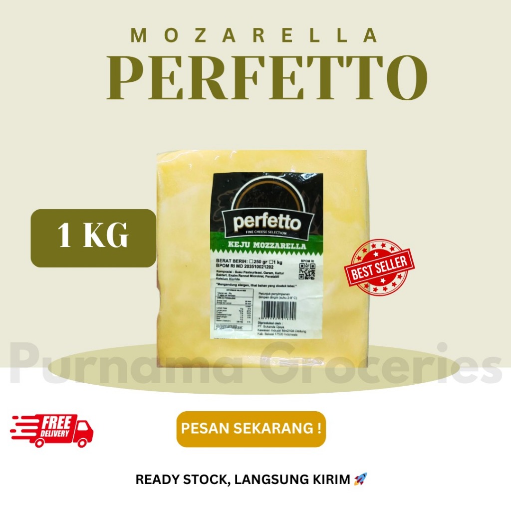 

Keju Mozarella Perfetto 1 kg / Mozzarella Cheese 1000 gr