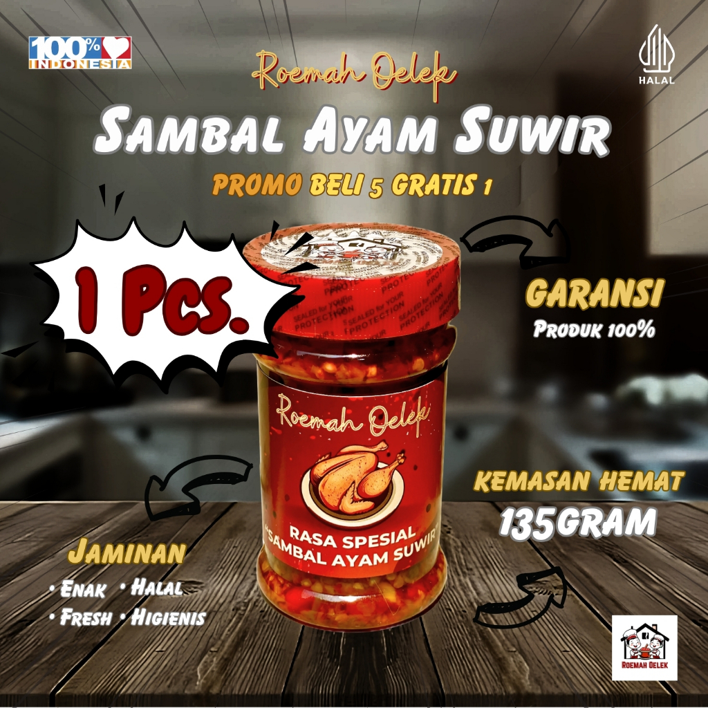 

[1Pcs] Sambal Ayam Suwir 135gr – Pedas Juara, Siap Santap! | Roemah Oelek