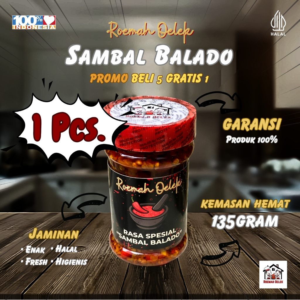 

[1Pcs] Sambal Balado 135gr – Klasik Pedas Khas Minang! | Roemah Oelek