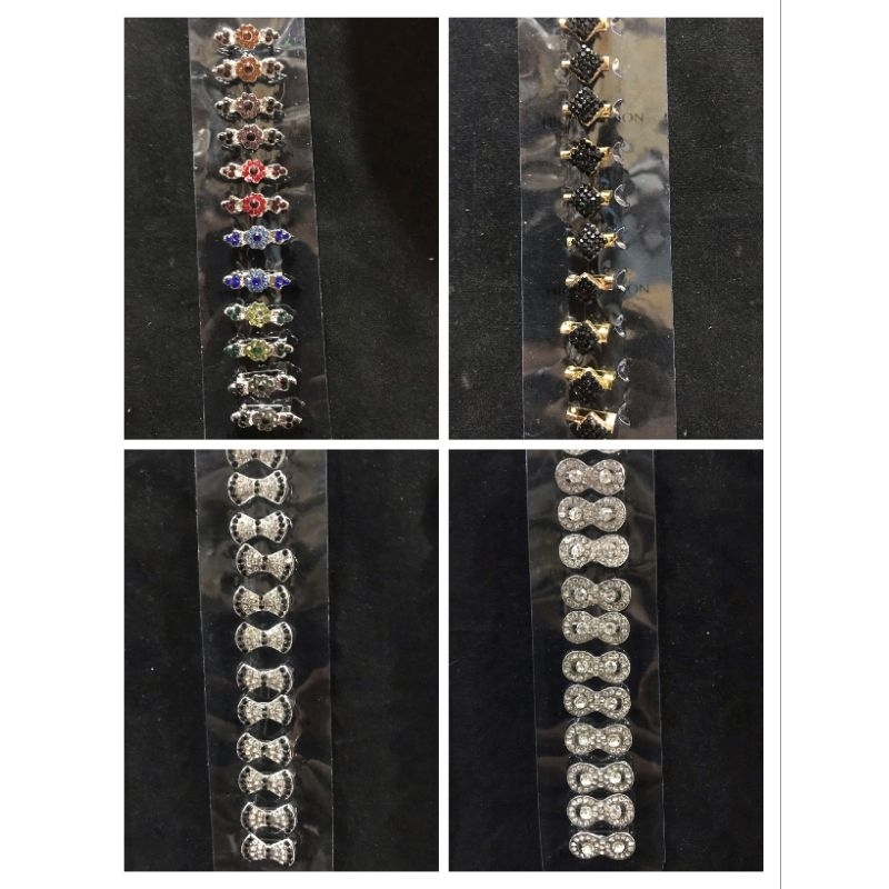 BROS Dagu Kecil MINI ISI 12 PCS bros warna putih ros gold hitam premium terbaru jepit dagu leher jil