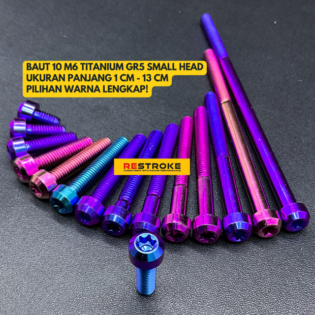 BAUT 10 M6 PANJANG 1cm - 13cm  TITANIUM GR5 ORIGINAL VIETNAM
