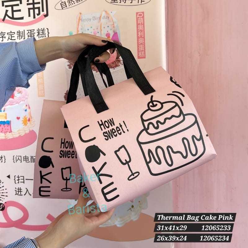 Thermal Bag Cake Pink / Cooler Bag / Packaging hampers Gift Bag Aesthetic Cantik