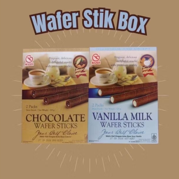 

Kugi Wafer Stik box 120 gram chocolate/vanilla