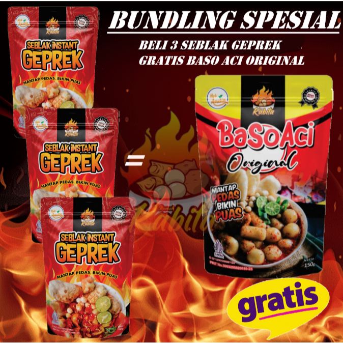 

Bundling Spesial Seblak Instan Bonus Baso Aci Original Kabita Rasa Pedas Enak