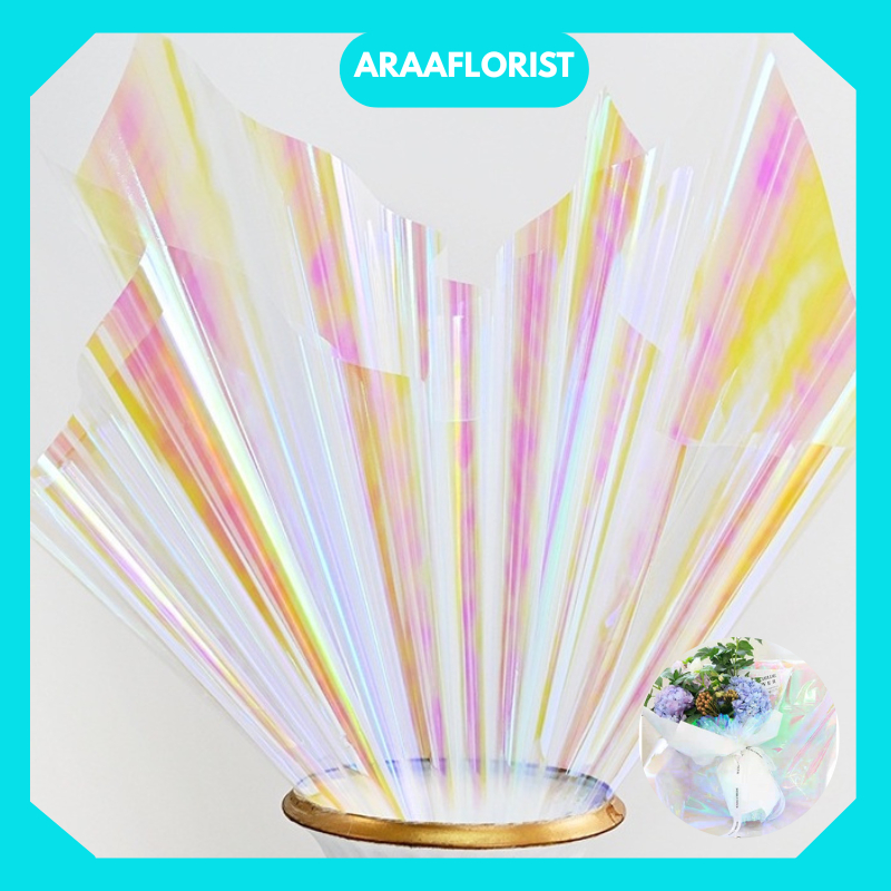 

KB019 20 LEMBAR FLOWER WRAPPING PAPER HOLOGRAM TRASPARAN COLLOPHANE FLORIST