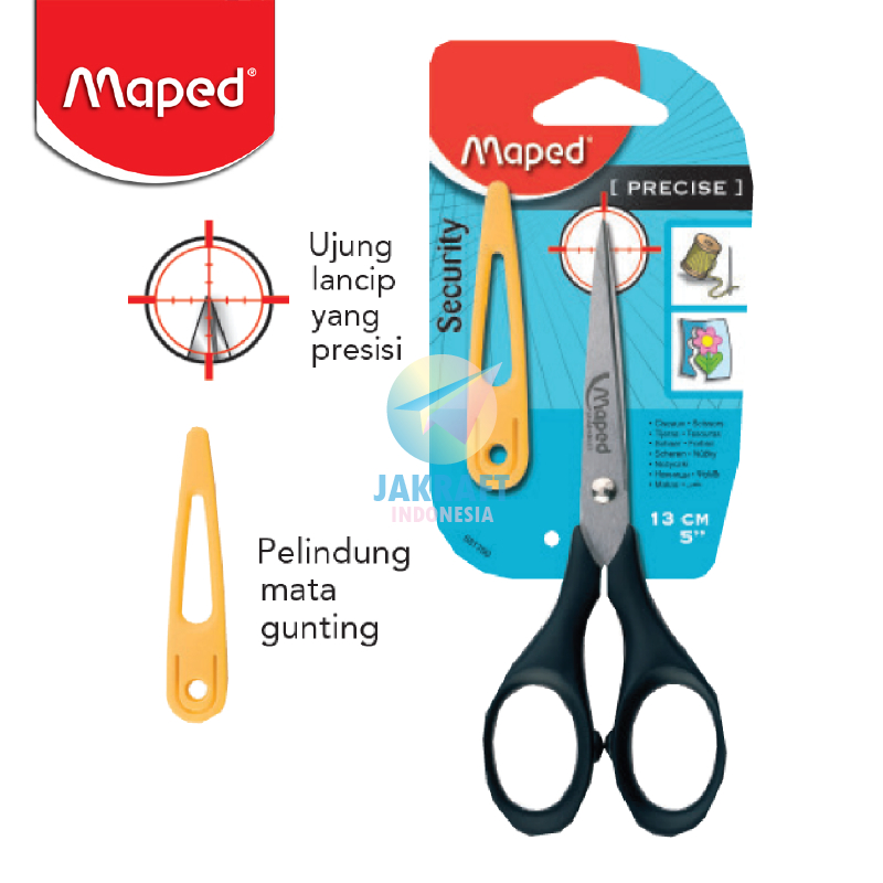 

(1 Set) Gunting Besi Runcing Lancip + Pelindung 13 Cm MAPED Pointed Scissors w/ Cap Tajam Kuat
