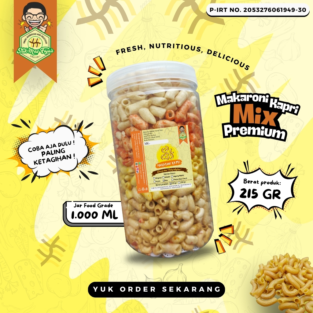 

[TOPLES - 215 GRAM] MAKARONI KAPRI MIX PREMIUM Mas Fajar - Coba aja dulu ! Paling ketagihan !