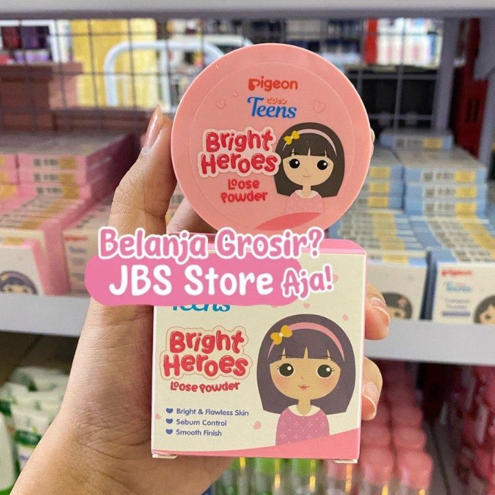 [JBS STORE] Pigeon Teens Bright Heroes Loose Powder 12gr| Bedak Tabur Remaja | Ringan, mencerahkan