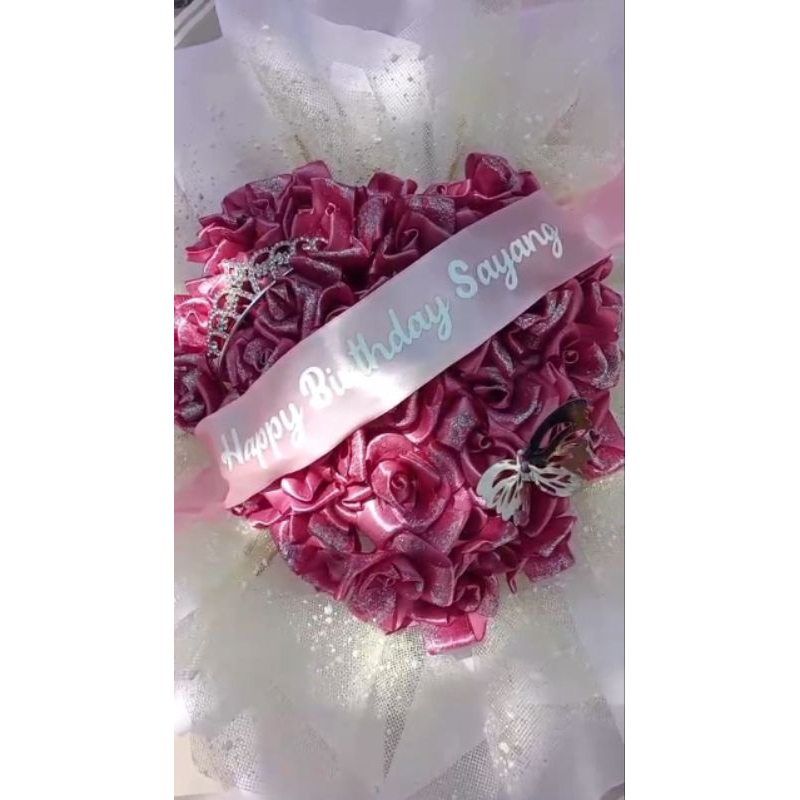 buket besar bunga satin