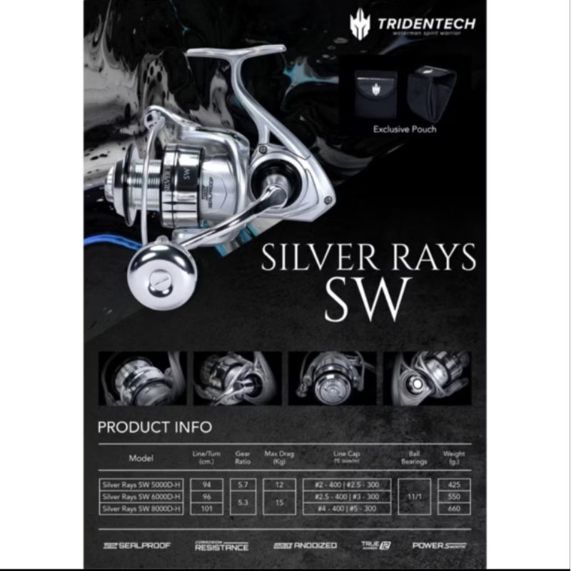 REEL SPINNING TRIDENTECH SILVER RAYS SW TERBARU