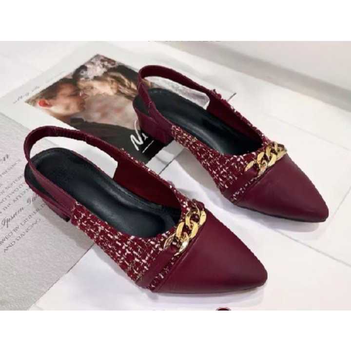 Sepatu Hak Wanita Sepatu Mules Heels Wanita Hak 3cm AGATA - Sepatu Heels Model Terbaru