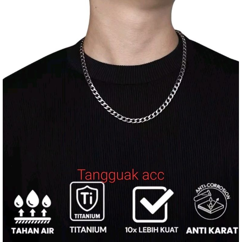 KALUNG  PRIA TITANIUM RANTAI BAJA TERBARU