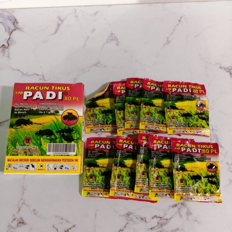 Racun Tikus Cap PADI Isi 10 Shaset pembasmi hama
