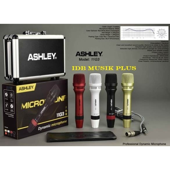 Mic Kabel Ashley 11G3 11 G3 Dynamic Microphone Original