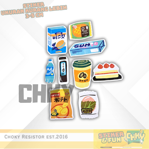 

Sticker/Stiker FUN Korean Snack/Cemilan Korea Vol 5