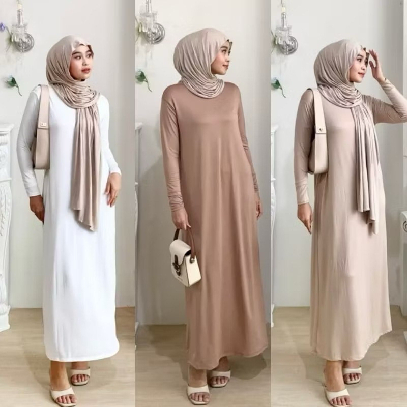inner dress lengan panjang / manset gamis lengan panjang jersey premium