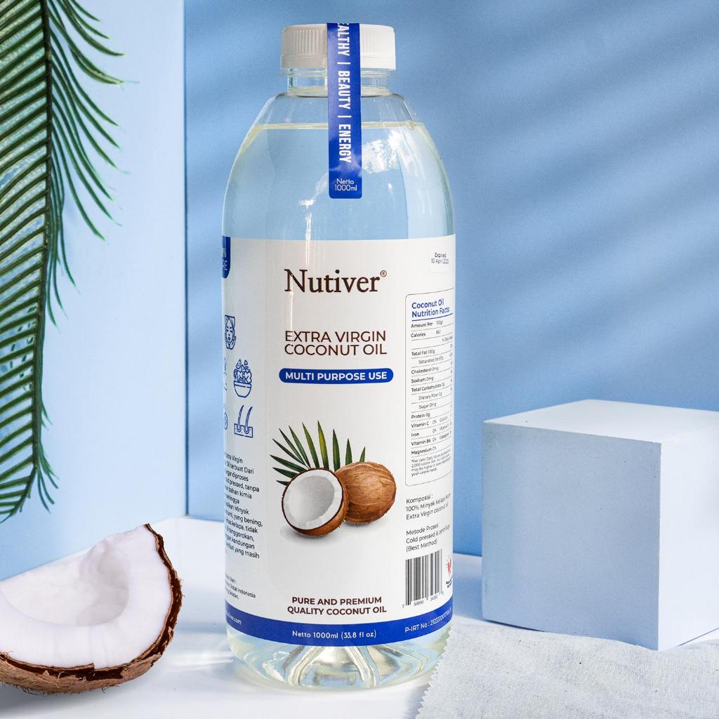 

NUTIVER VCO 1 Liter Virgin Coconut Oil - EVCO Ekstrak Virgin Coconut Oil Premium Grade A Murni