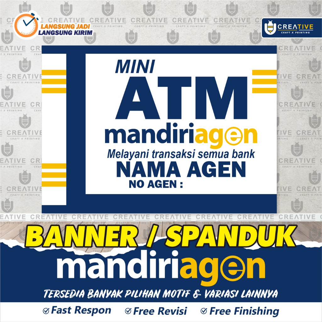 Spanduk Banner Meja / Etalase / Dinding MINI ATM Agen Mandiri