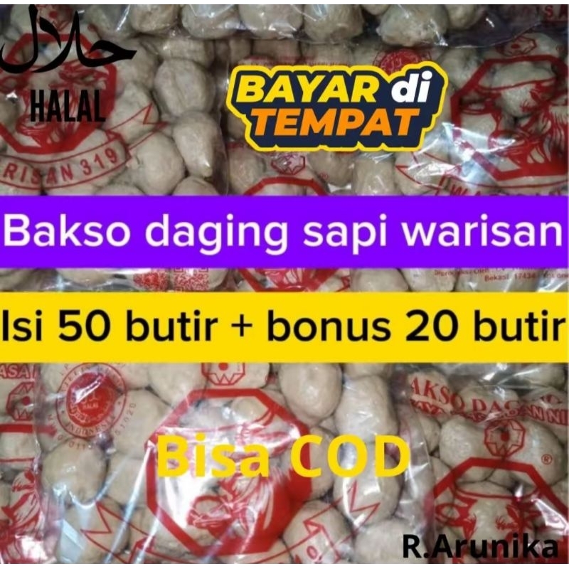 

Asli Bakso Sapi Warisan isi 50 Butir + Bonus 20 Butir = 70 Butir