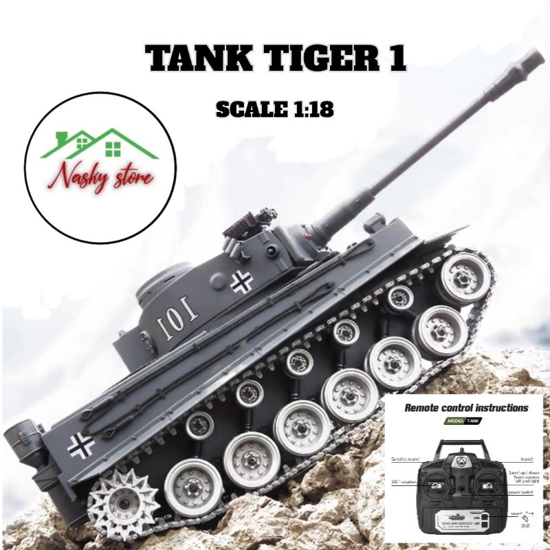 RC tank tiger 1  merek ZHUOYI scale 1:18,