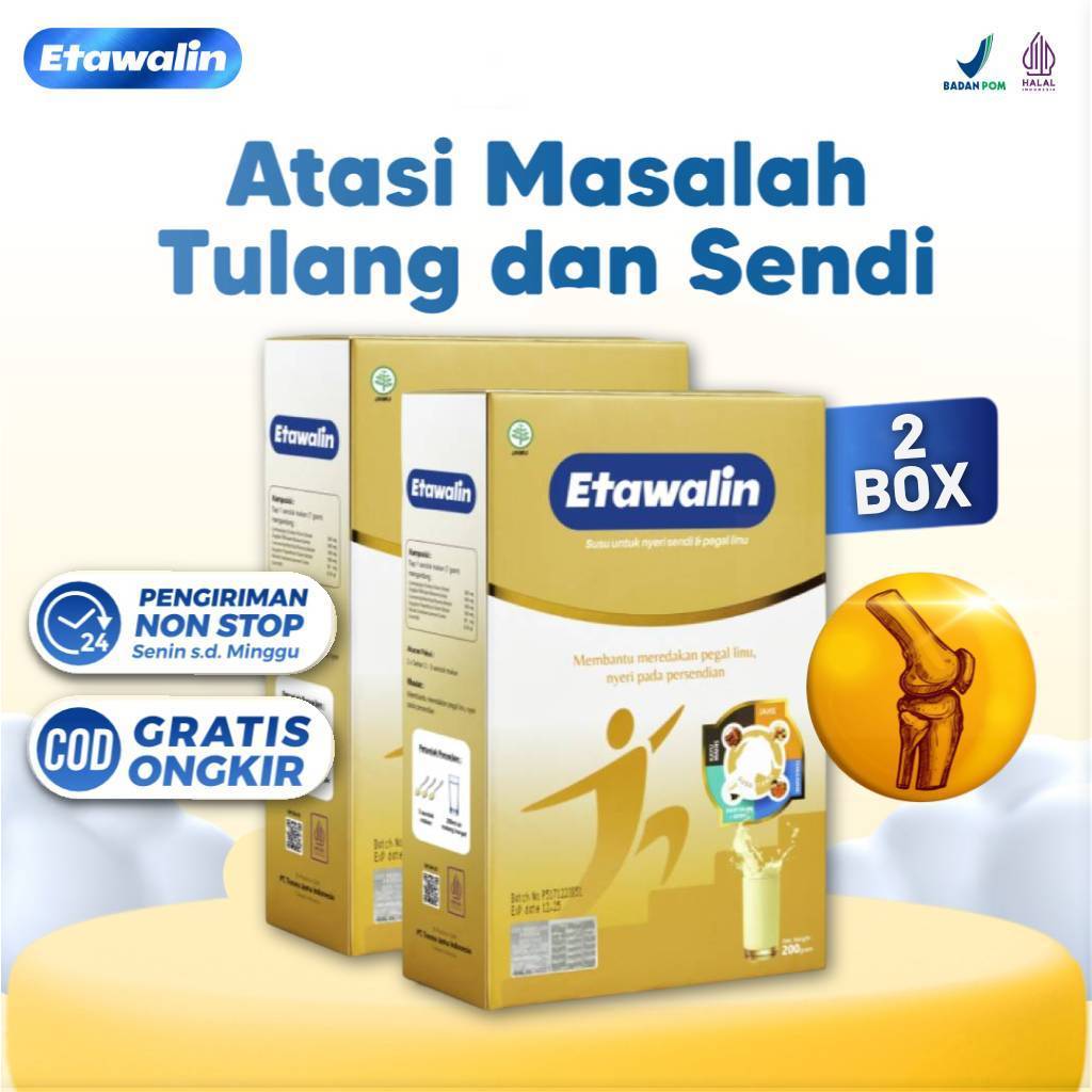 

Paket 2 Box Etawalin Original Asli - 3x Lebih Efektif Atasi Asam Urat Dan Segala Nyeri Sendi 200gr