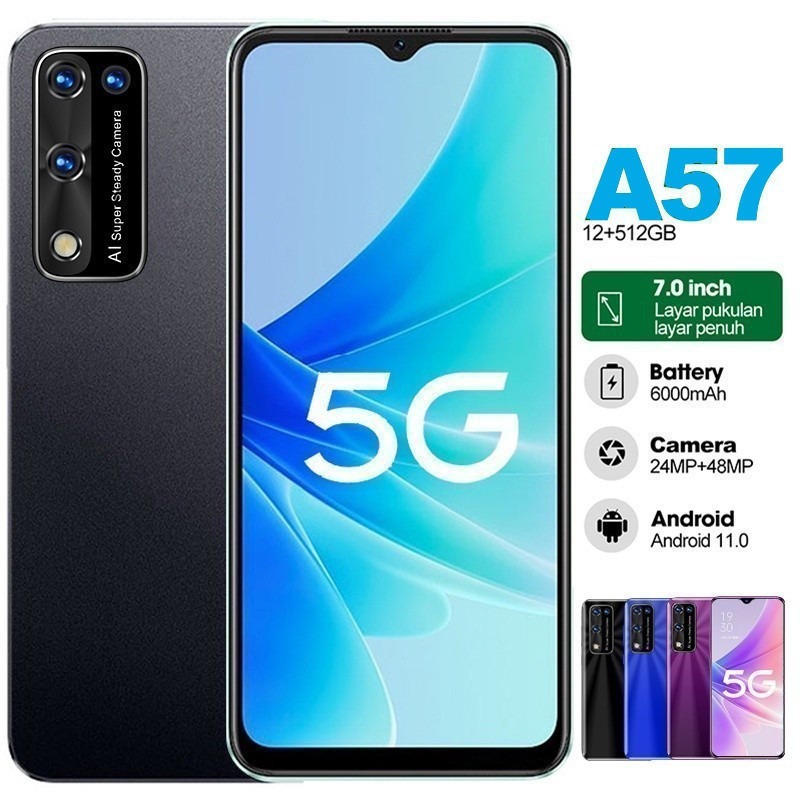 COD HP OPPO A57 RAM12 256GB Layar 7 inch Smartphone 5G WiFi Android 4G  5G Handphone terbaru 2025 24