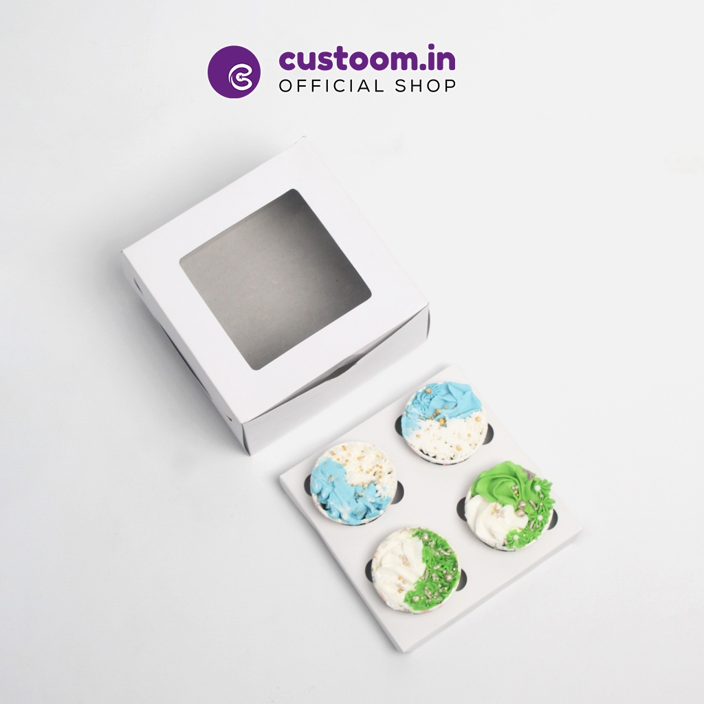 

1717DP Kardus Cupcake Putih | Box Isi 4 Pcs (Uk. 17x17x9 cm) | Box Kue Snack | Kardus Pudding | Kardus Kuetart | Kue Bolu Kukus | Kardus Aesthetic | Cupcake isi 4 Putih | Custoom.in