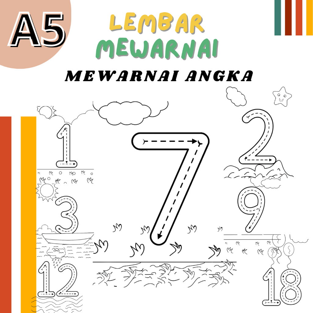 

Lembar A5 Kertas Mewarnai Tema MEWARNAI POLA ANGKA | Coloring Worksheet | Children Coloring Pages | Lembar Mewarnai Anak-anak | Buku Bergambar | Buku Mewarnai | Lembar Bergambar