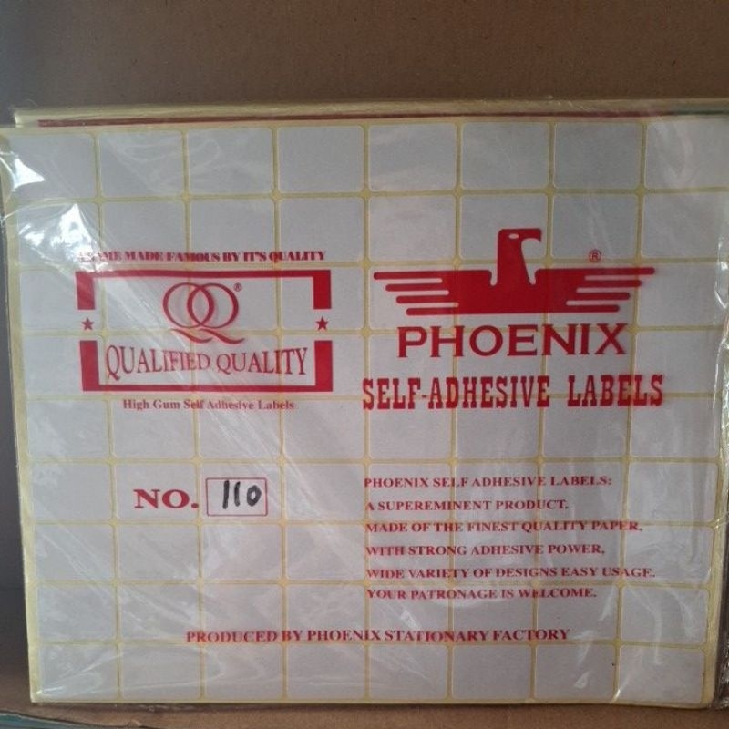 

stiker /label harga no. 110 phoenix 16x22mm 1pak isi 7 lembar