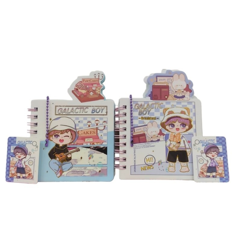 

Buku Notebook Ring Motif Cute Note Book Kecil Galactic Boy