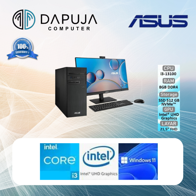 PC ASUS DEKSTOP S501ME-785030005W i7 13700/ 8 GB/ 512GB/ VGA 1030 2GB WIN 11 OHS + MONITORC222HE 21,