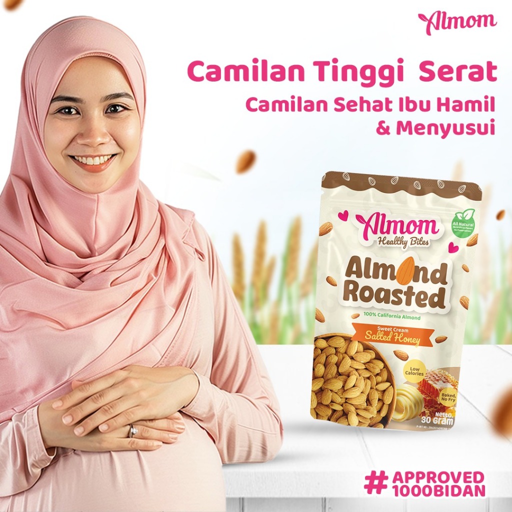 

Almom Roasted - Kacang Almond Panggang Sehat 30gr Camilan Ringan untuk Bumil & Busui Bantu Stimulasi ASI Lancar
