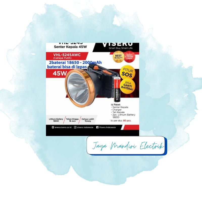 VISERO SENTER KEPALA 45 WATT PUTIH