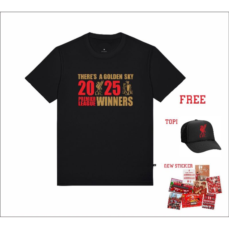 Kaos Liverpool Champions 24/25 Premier League FREE TOPI Black