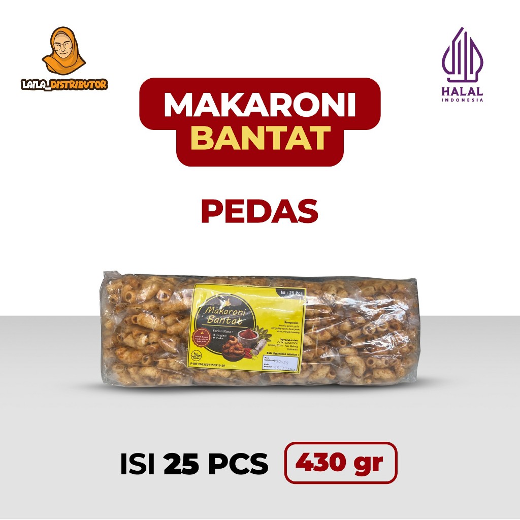 

Makaroni Bantat Pedas / Isi 25 PCS 430 Gram